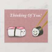 Denk Aan Jou Kawaii Sushi Rolls Briefkaart (Voorkant)