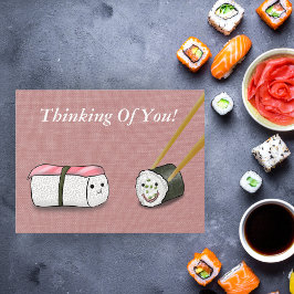 Denk Aan Jou Kawaii Sushi Rolls Briefkaart