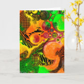 Denk aan jou | Kleurrijke Abstracte Vloeibare Kaar Kaart (Gele Bloem)