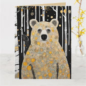 Denk aan jou knuffel van een beer kaart (Gele Bloem)