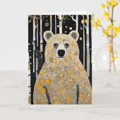 Denk Aan Jou Knuffel van een Beer Kaart (Gele Bloem)