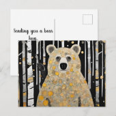 Denk Aan Jou Knuffel van een Cute Beer Briefkaart (Voorkant / Achterkant)