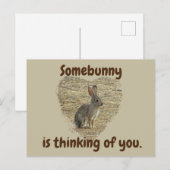 Denk aan jou Knuffelkonijn Mist Jou Vriendschap Briefkaart (Voorkant / Achterkant)