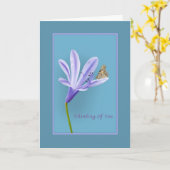 Denk aan jou, Lila Dagleliebloem, Vlinder Kaart (Gele Bloem)