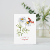 Denk aan jou Madeliefjes en Lieveheersbeestje Briefkaart (Staand voorkant)