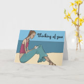 DENK AAN JOU, MEISJE NAAR HET LICHT KAART (Gele Bloem)