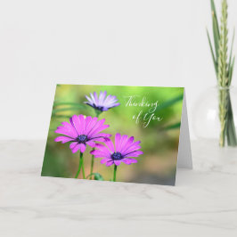 Denk aan jou met bloemen kaart