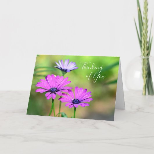 Denk aan jou met bloemen kaart (Voorkant)