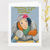 Denk aan jou met de feestdagen kaart (Gele Bloem)