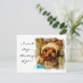 Denk aan jou met Love Yorkie Briefkaart (Staand voorkant)