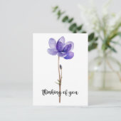 "Denk aan Jou" met Paarse Bloem Briefkaart (Staand voorkant)