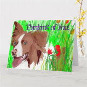 Denk aan jou Mooie Border Collie Liefdeskaart Kaart (Gele Bloem)
