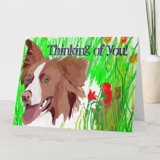 Denk aan jou Mooie Border Collie Liefdeskaart Kaart (Voorkant)