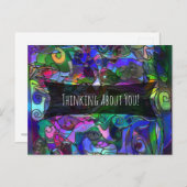 Denk aan jou! Multicolore digitale kunst Briefkaart (Voorkant / Achterkant)