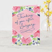 Denk aan jou na de operatie, met kalligrafie kaart (Gele Bloem)