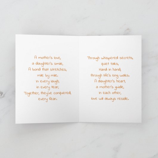 Denk aan jou op Nationale Dochtersdag Kaart (Binnen)