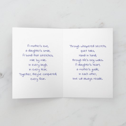 Denk aan jou op Nationale Dochtersdag Kaart (Binnen)