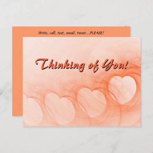 Denk Aan Jou Oranje Hartlijn Abstract Briefkaart (Voorkant / Achterkant)