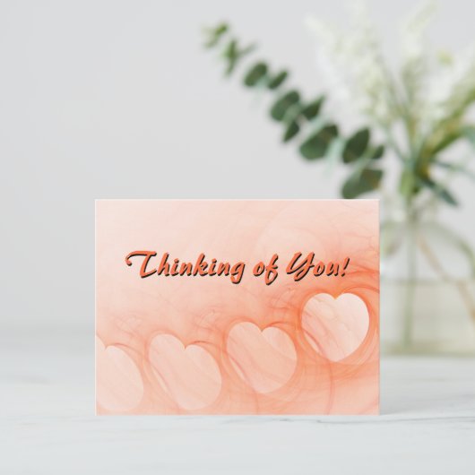 Denk Aan Jou Oranje Hartlijn Abstract Briefkaart (Staand voorkant)