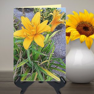 Denk aan Jou Oranje Lelie en Knop Foto Sjabloon