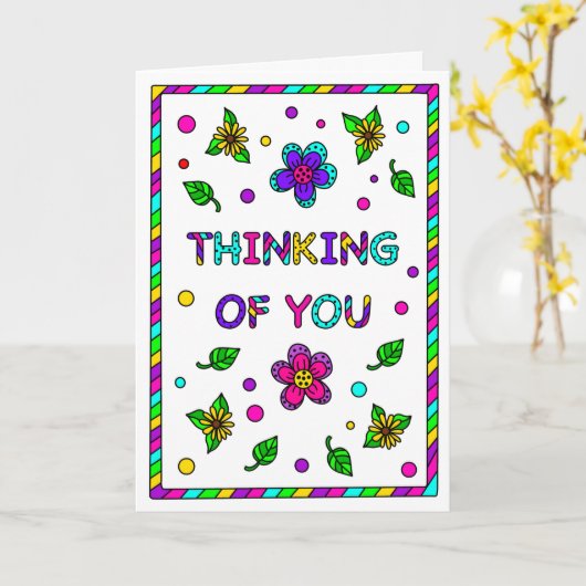 Denk aan jou | Pagina binnenzijde kleuren Kaart (Gele Bloem)