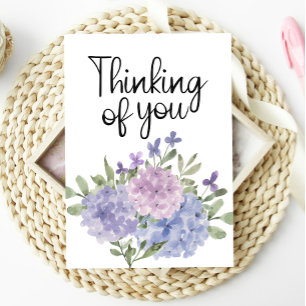 Denk aan Jou Pastel Hydrangea Bloemkaart Kaart