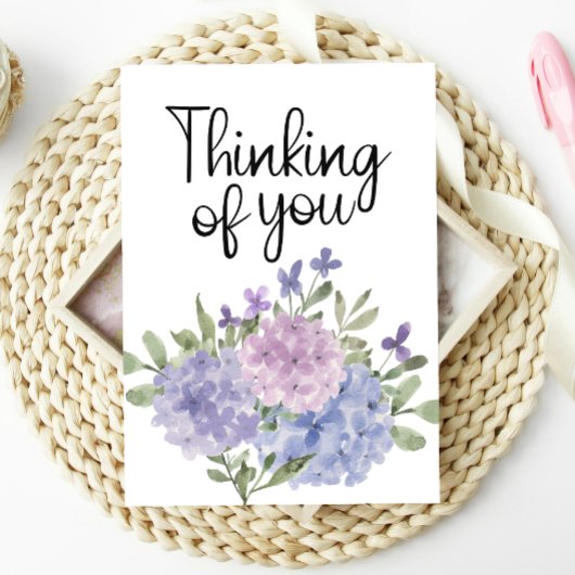 Denk aan Jou Pastel Hydrangea Bloemkaart Kaart