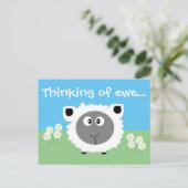 Denk Aan Jou Persoonlijke Knuffel Schaap Briefkaart (Staand voorkant)