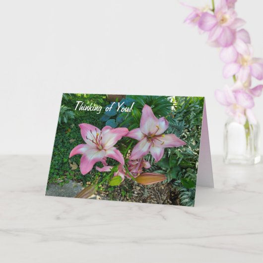 Denk aan jou, Pink Lily Kaart (Orchidee)