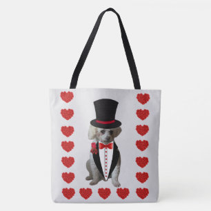 Denk Aan Jou Poodle Grijze Rode Schouder Tote Tas