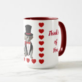 Denk aan jou Poodle Rood Witte Koffiemok Mok (Voorkant rechts)