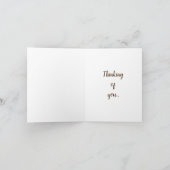 Denk aan jou, raam, luiken en lentesbloem. bedankkaart (Binnen)