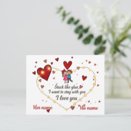 Denk aan jou Romantisch cadeau aangepaste naam Feestdagenkaart