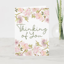 Denk aan jou Roze Blush Magnolia Bloemenkaart
