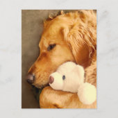 Denk aan jou Schattige bedroefde Gouden Retriever Briefkaart (Voorkant)