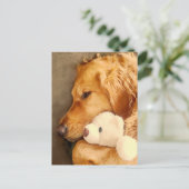 Denk aan jou Schattige bedroefde Gouden Retriever  Briefkaart (Staand voorkant)