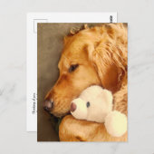 Denk aan jou Schattige bedroefde Gouden Retriever  Briefkaart (Voorkant / Achterkant)