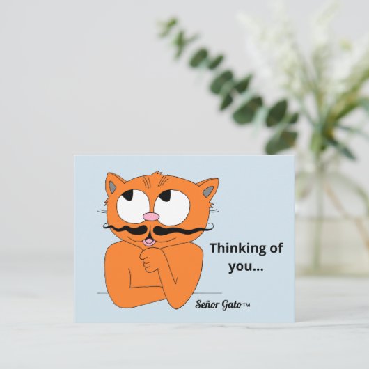 "Denk aan jou..." schattige snuitkat Briefkaart (Staand voorkant)