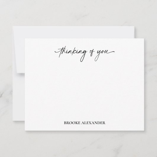 Denk aan jou Script Handgeschreven Decoratie Notitiekaartje (Voorkant)