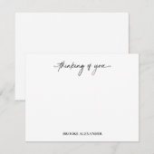 Denk aan jou Script Handgeschreven Decoratie Notitiekaartje (Voorkant / Achterkant)