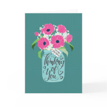 Denk Aan Jou Stiefmoeder Mason Jar met Roze Bloem
