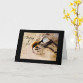 Denk aan Jou Vanuit de Kat Vouwkaart Kaart (Gele Bloem)