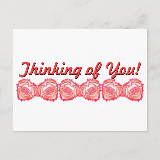 Denk Aan Jou Vervuild Hart Roze Sjabloon  Briefkaart (Voorkant)