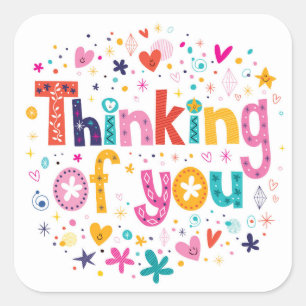 Denk aan jou vierkante sticker