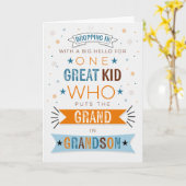 Denk aan jou voor Young Grandson Blue Kaart (Gele Bloem)