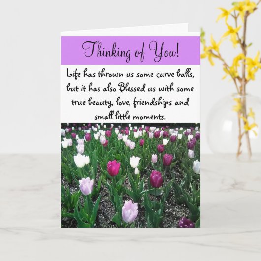 Denk aan jou, Vriendschapsondersteuning Kaart (Gele Bloem)