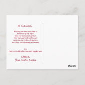 Denk aan jou Witte Mystieke Muis Roze Hibiscus Briefkaart (Achterkant)