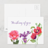 Denk aan Jou Zomerbloemen Waterverf Briefkaart (Voorkant / Achterkant)