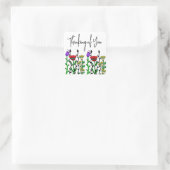 Denk aan jullie  bloemen vierkante sticker (Tas)