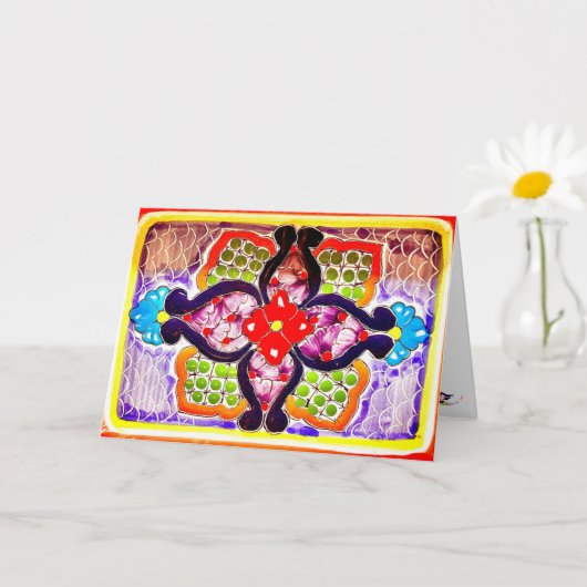Denk aan jullie kleurrijke Talavera Mexicaanse gro Kaart (Kleine Plant)